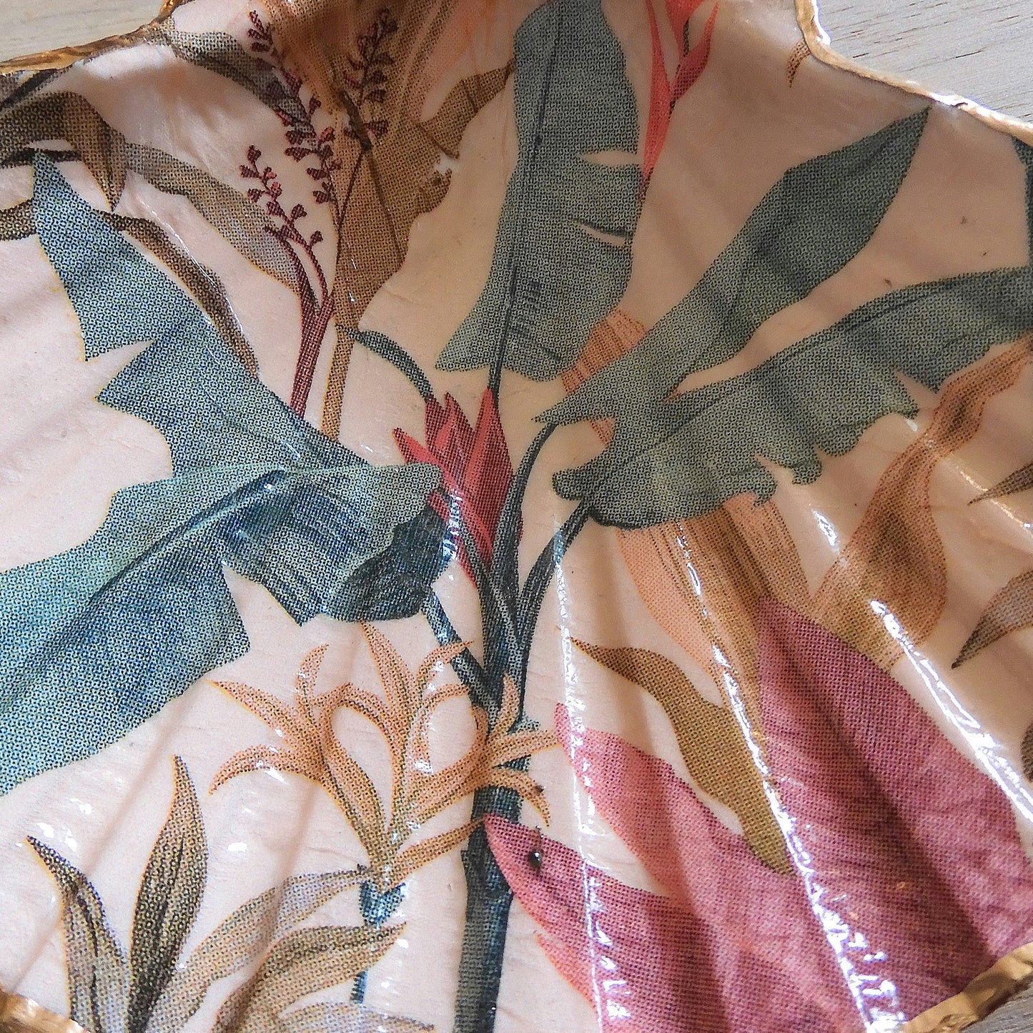 SCALLOP TRINKET DISH JEWELLERY HOLDER 'JUNGLE SUNSET'