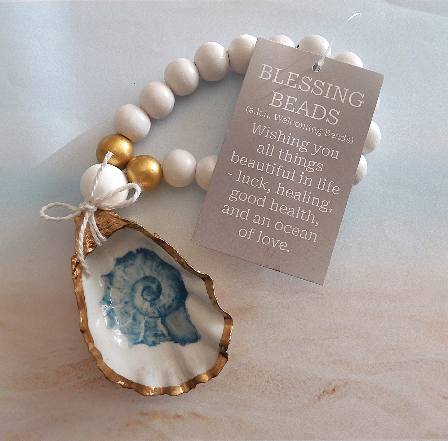 Beach Home Gift Ideas Oyster Shell BLESSING BEADS Hanger 8-9cm SHELL 'Nautilus Shell'