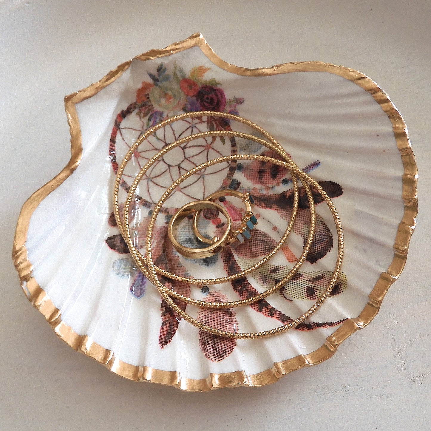 SCALLOP TRINKET JEWELLERY DISH 'BOHO VIBES'