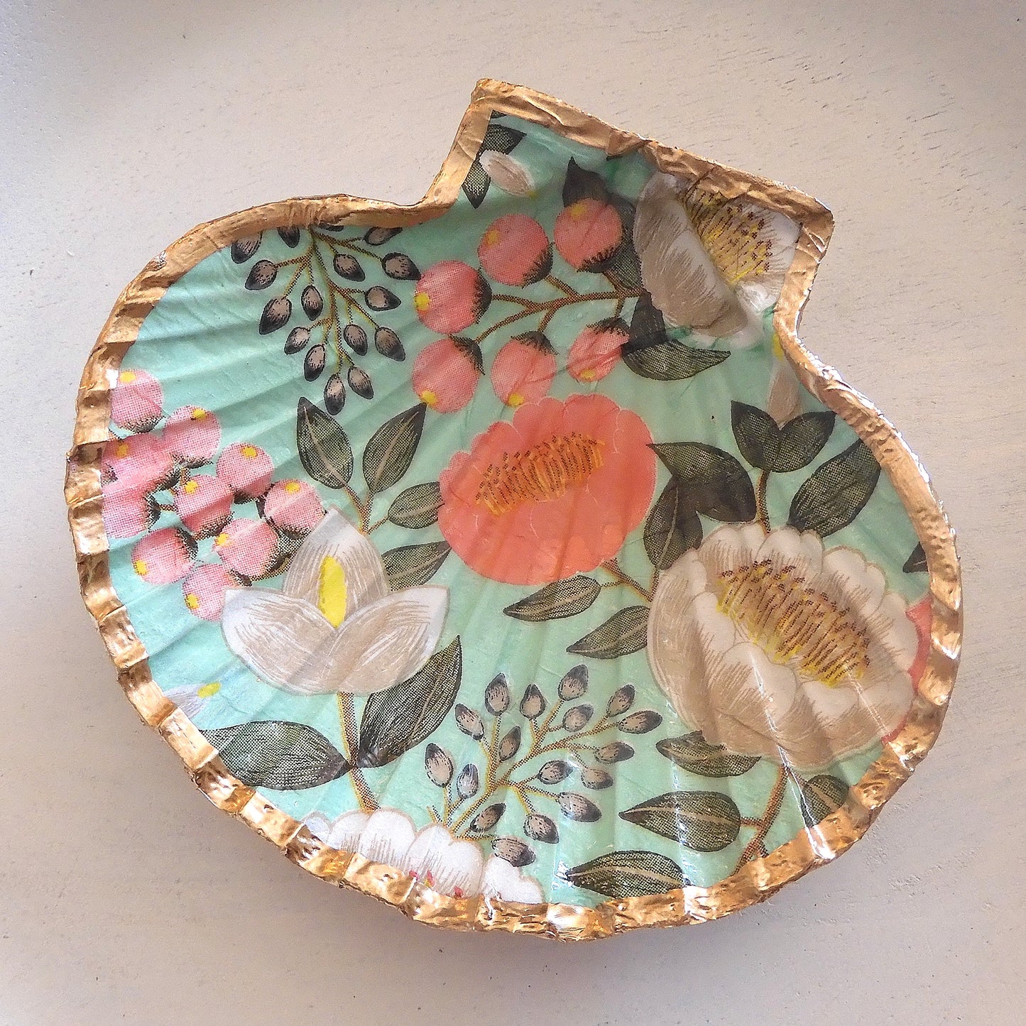 SCALLOP TRINKET JEWELLERY DISH 'COUNTRY ROSE'