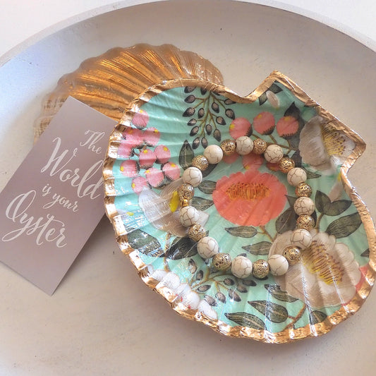 SCALLOP TRINKET JEWELLERY DISH 'COUNTRY ROSE'
