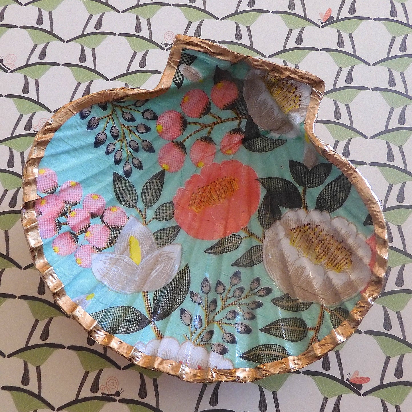 SCALLOP TRINKET JEWELLERY DISH 'COUNTRY ROSE'