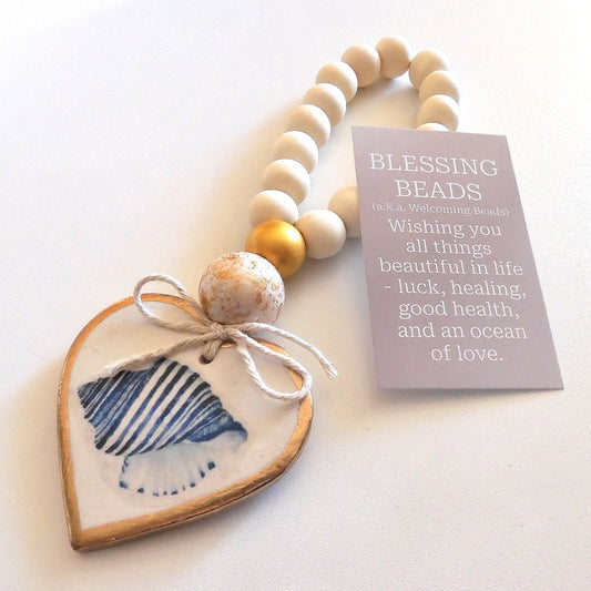 HEART BLESSING BEADS HANGER 'CONUS SHELL'