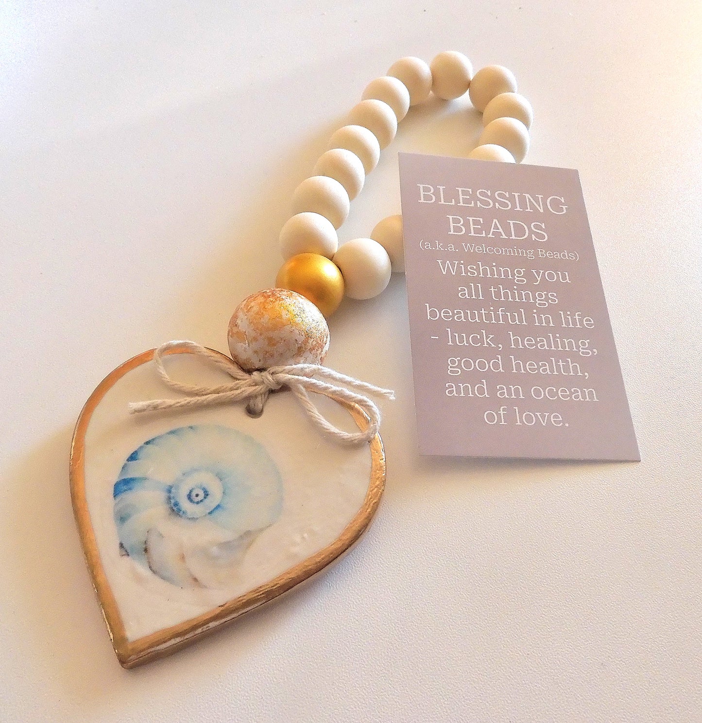 HEART BLESSING BEADS HANGER 'NAUTILUS'