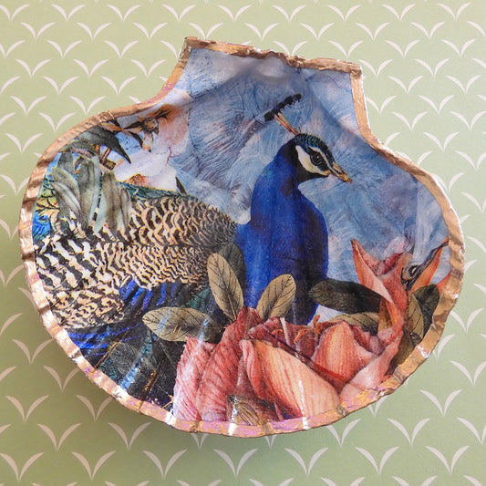 SCALLOP TRINKET DISH - 'LARGE PHEASANT'