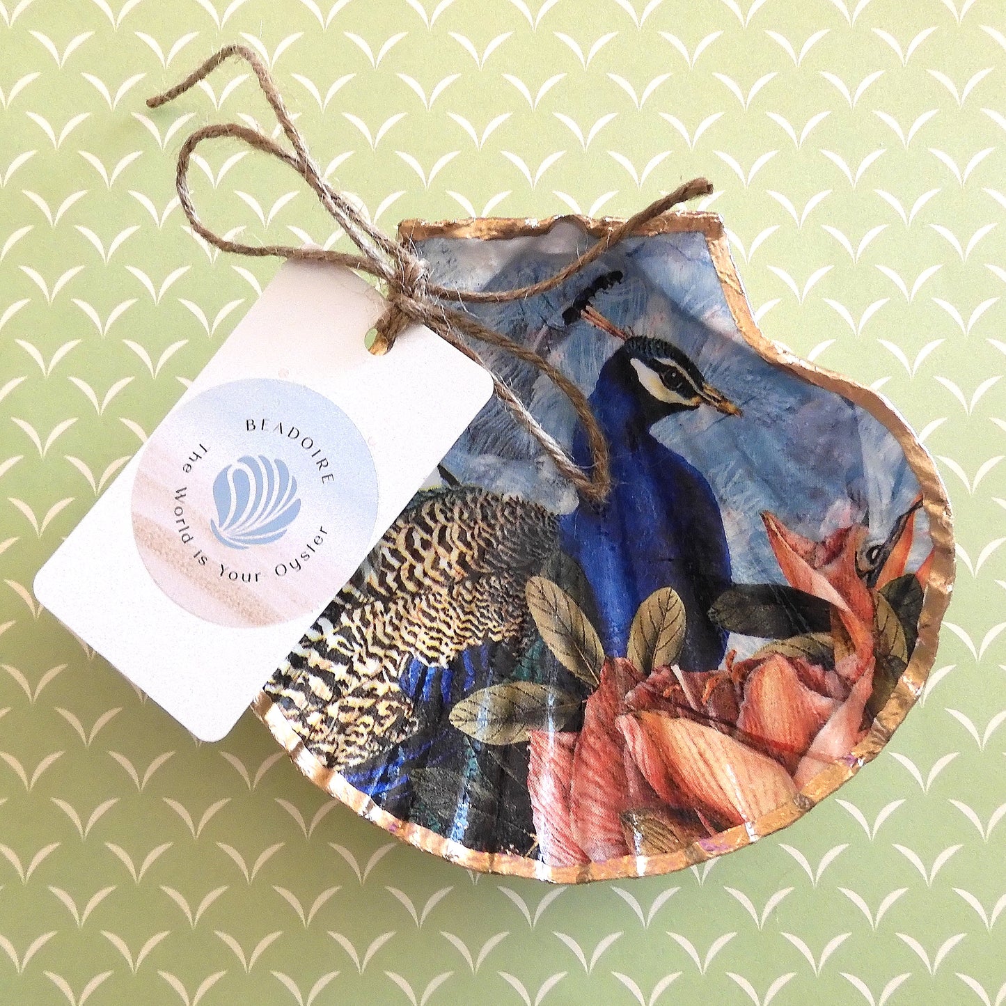 SCALLOP TRINKET DISH - 'LARGE PHEASANT'