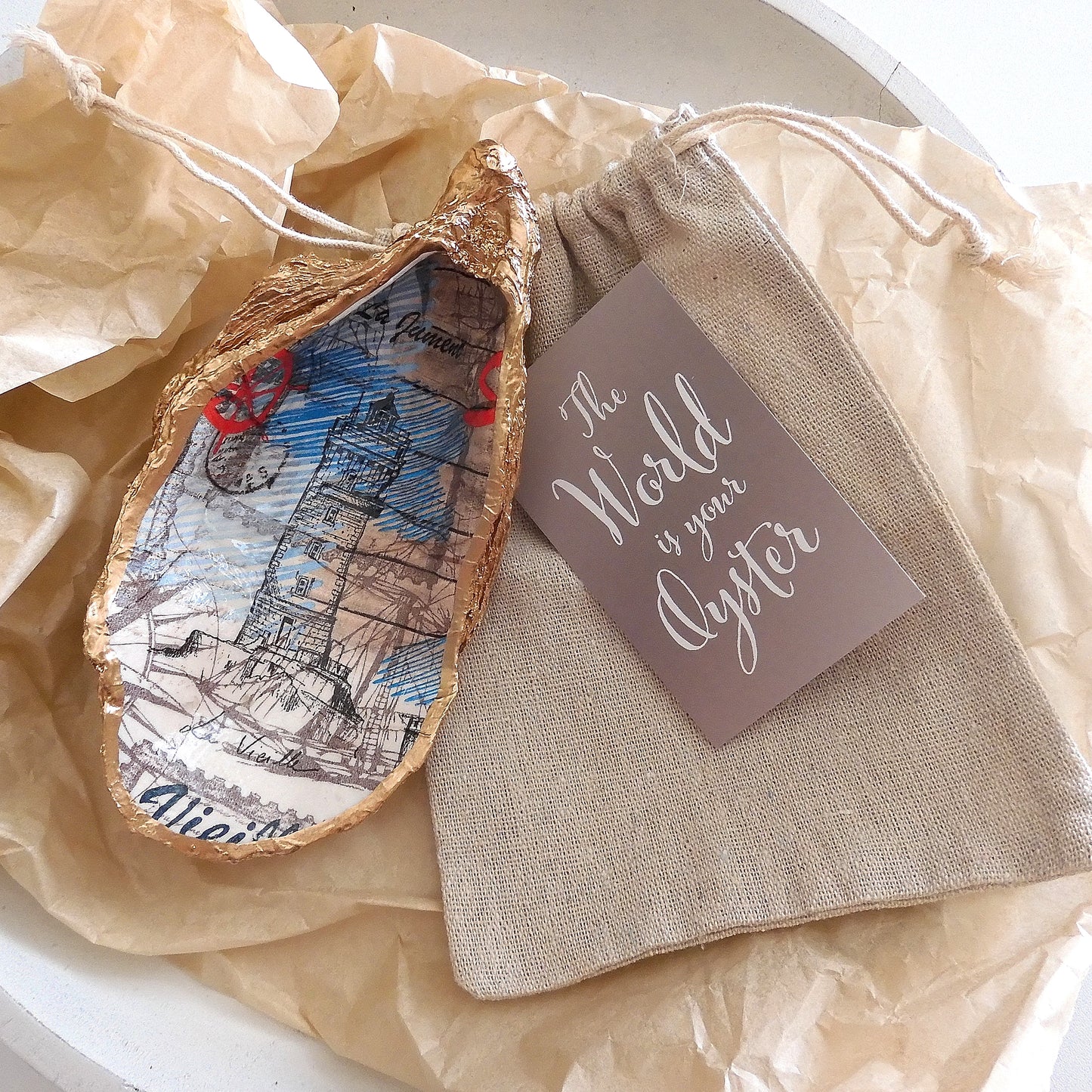 OYSTER SHELL TRINKET DISH XL - THE LIGHTHOUSE