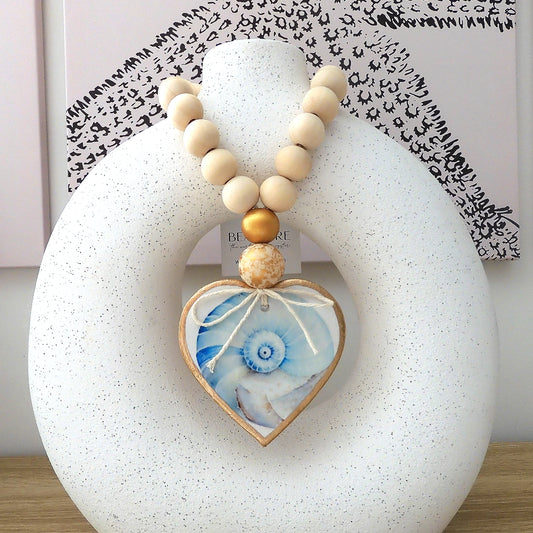 HEART BLESSING BEADS HANGER - NAUTILUS SHELL LARGE