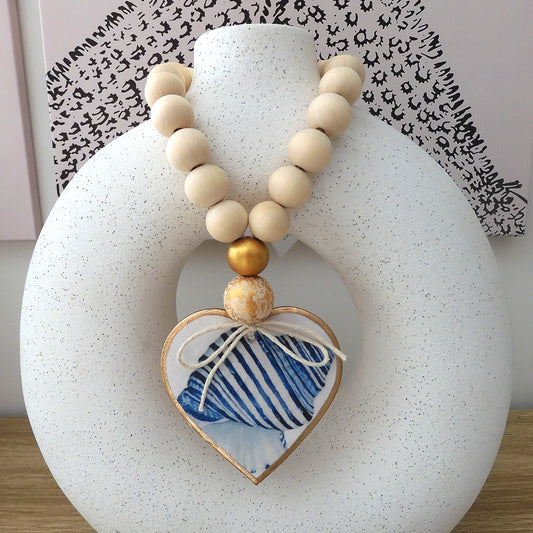 HEART BLESSING BEADS HANGER - CONUS SHELL LARGE