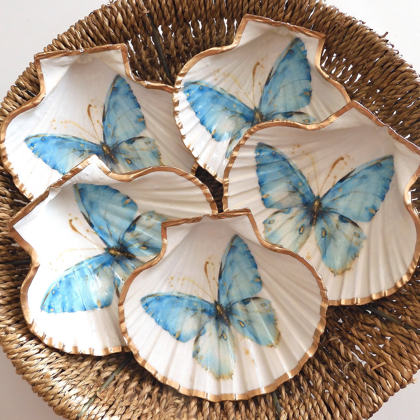 SCALLOP TRINKET DISH 'BUTTERFLY BLUE'