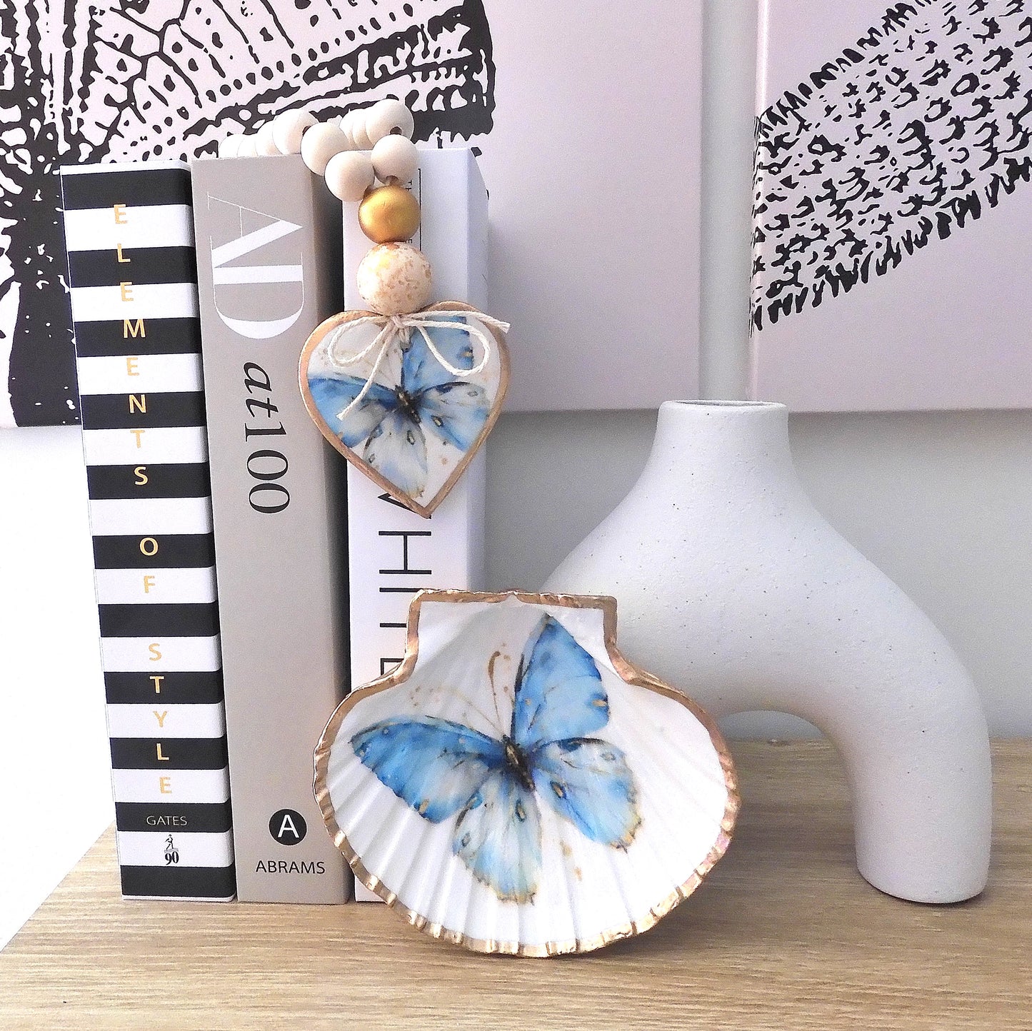 SCALLOP TRINKET DISH 'BUTTERFLY BLUE'