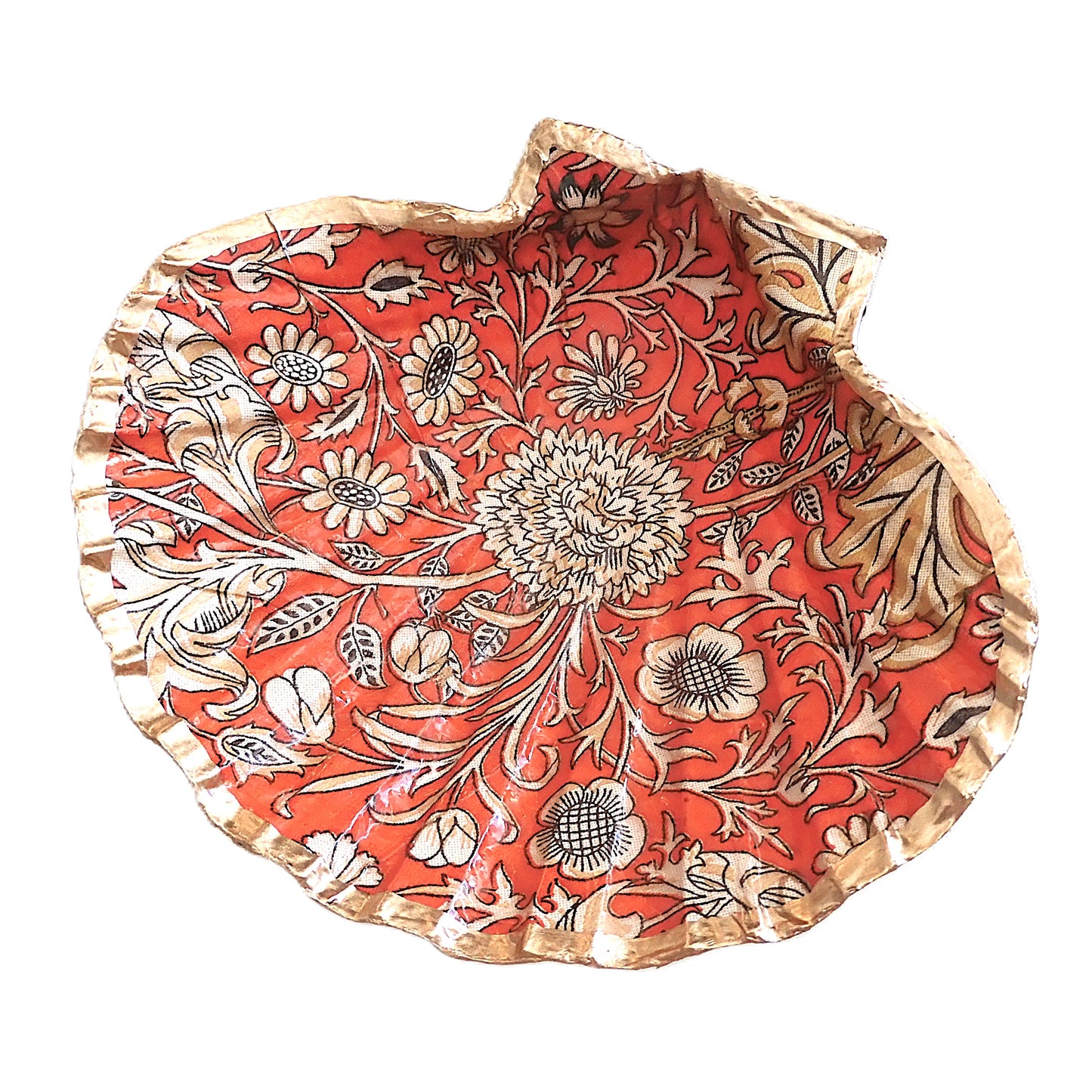 SCALLOP TRINKET DISH 'WILLIAM MORRIS VINTAGE RED'