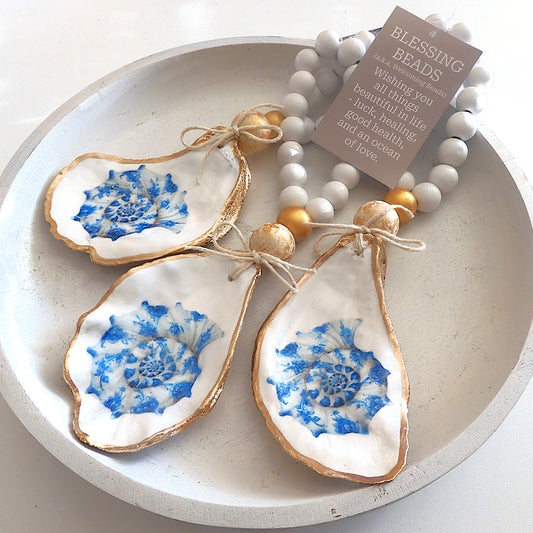 OYSTER SHELL BLESSING BEADS HANGER 12-13cm SHELL 'CHINOSERIE NAUTILUS'