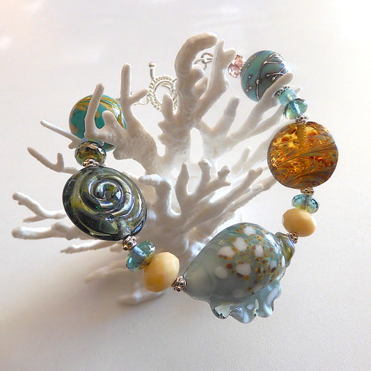OCEAN WHISPERS – Beach Inspired Handcrafted Lampwork Glass Beads and Sterling Silver