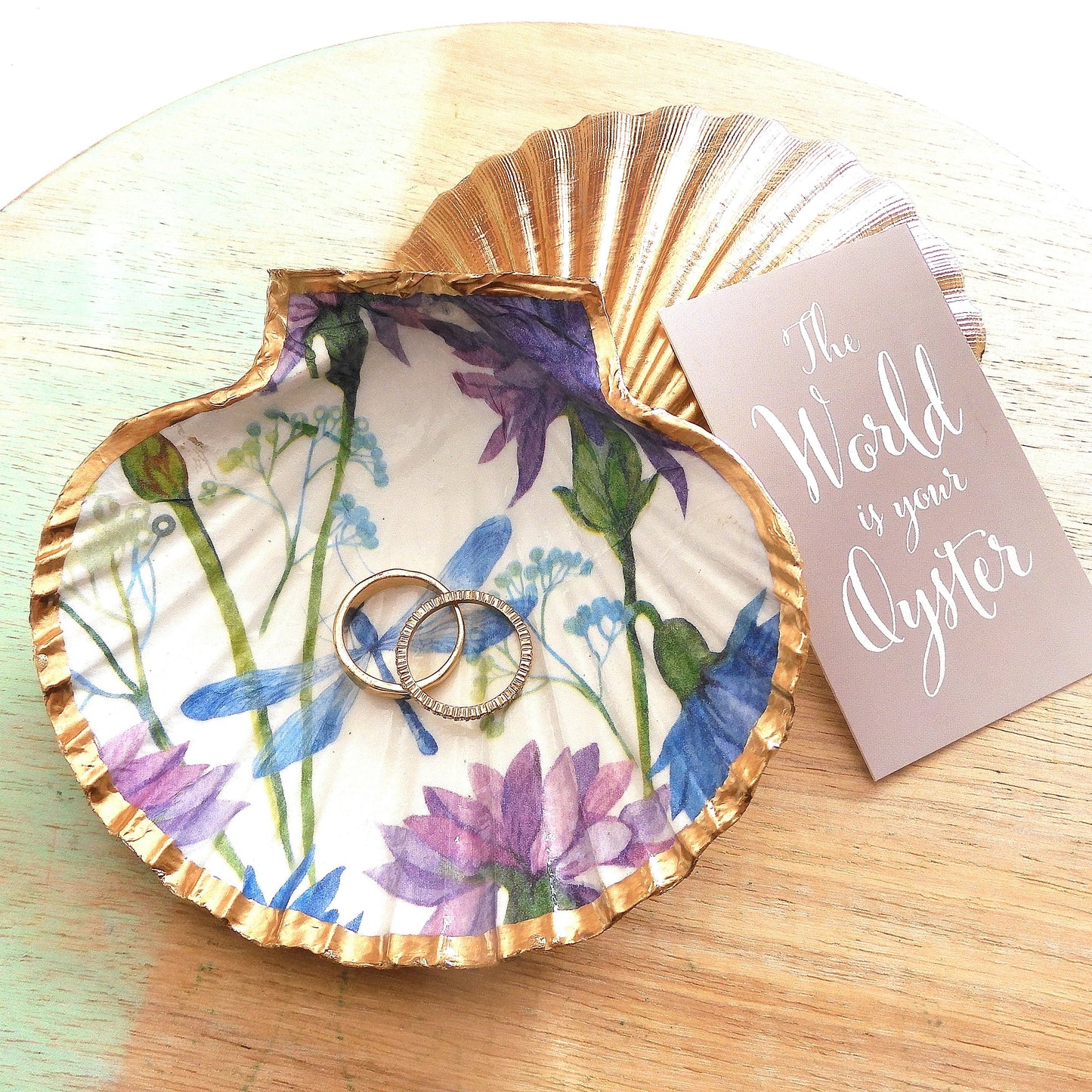 SCALLOP TRINKET JEWELLERY DISH 'DRAGONFLY'