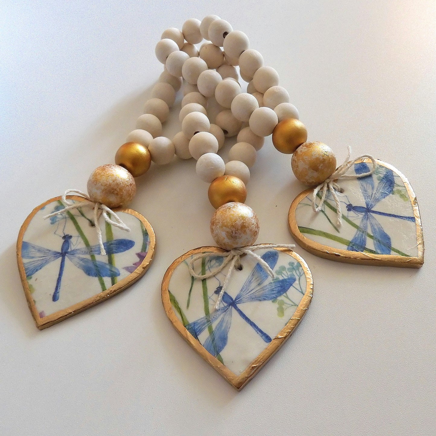 HEART BLESSING BEADS HANGER - DRAGONFLY