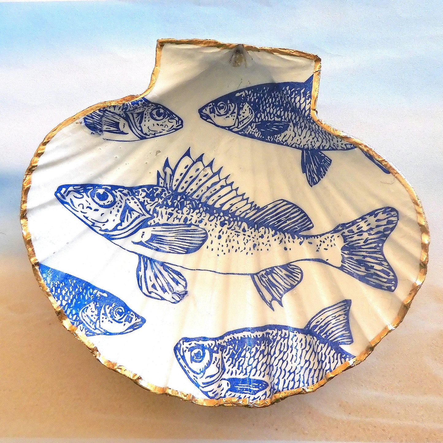 SCALLOP TRINKET DISH FOR HIM 'LITTLE FISH'