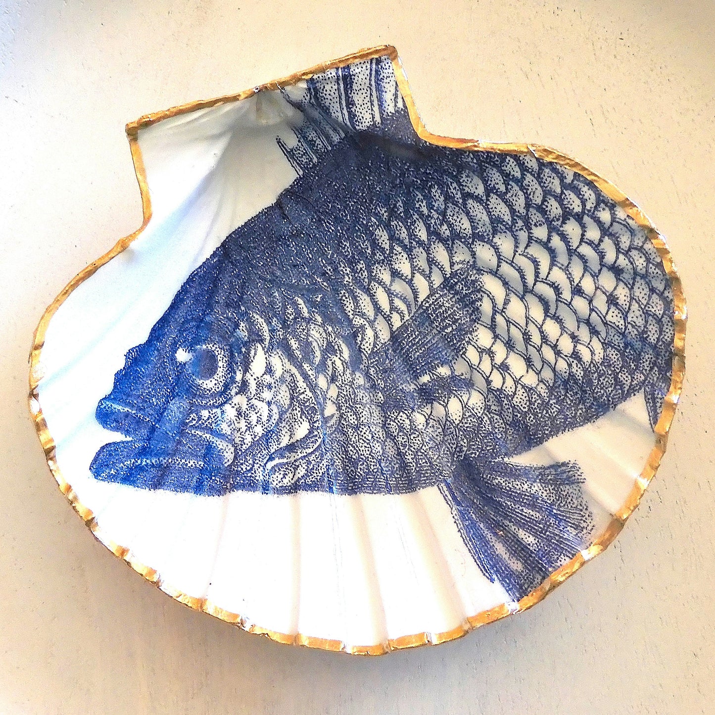 SCALLOP TRINKET DISH FOR HIM 'BIG FISH'