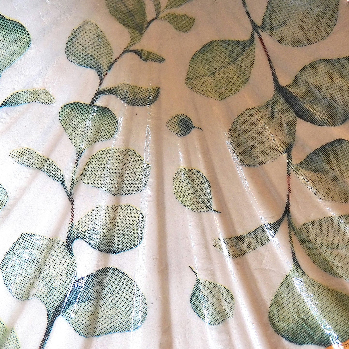 SCALLOP TRINKET DISH JEWELLERY HOLDER - 'GREENLEAVES'