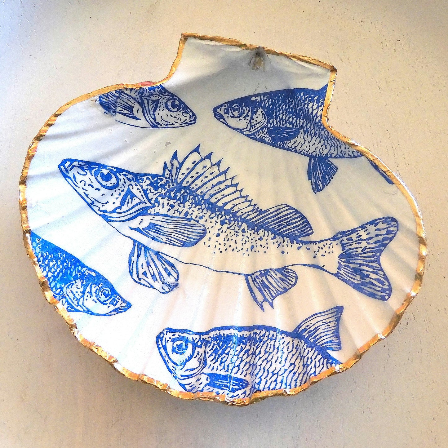 SCALLOP TRINKET DISH FOR HIM 'LITTLE FISH'