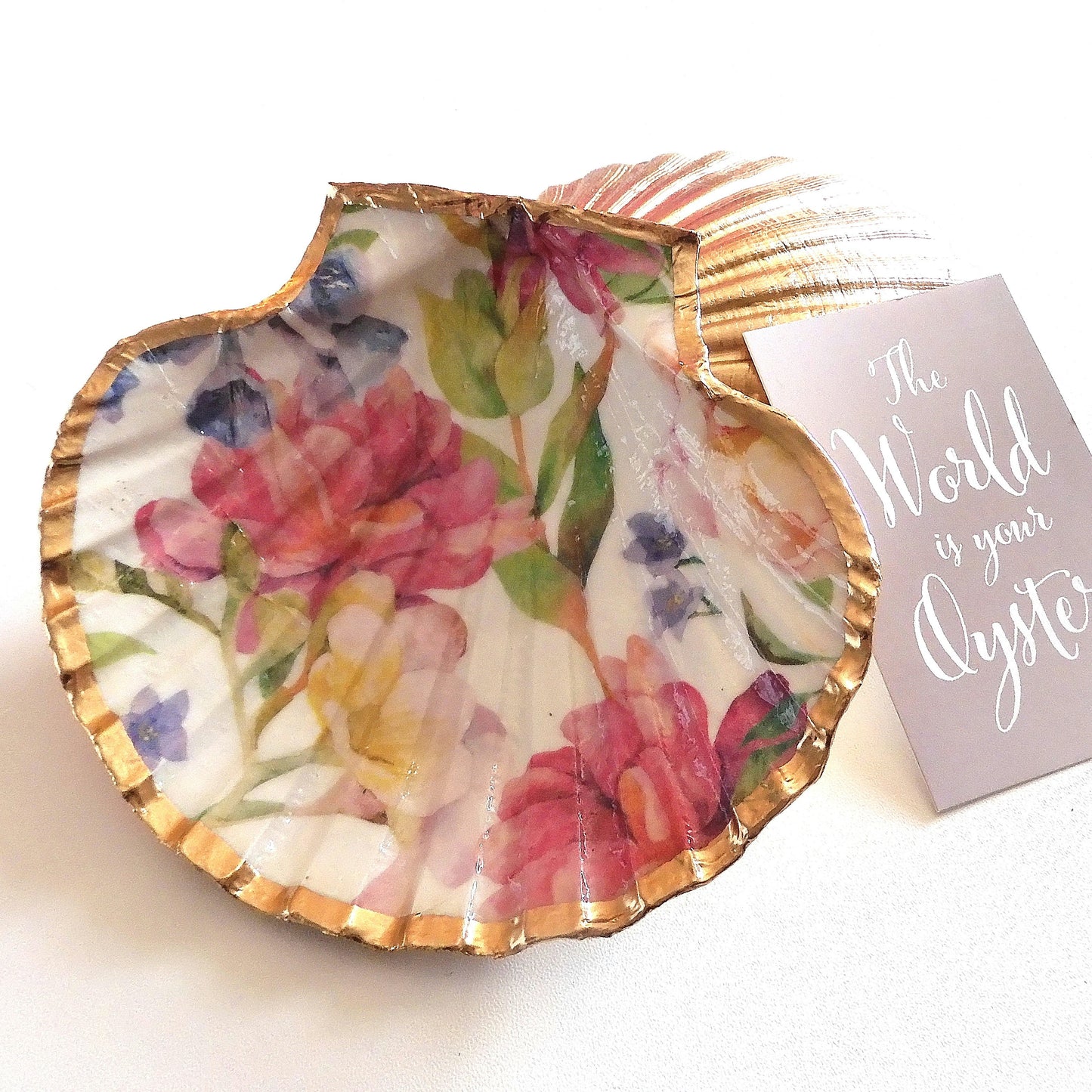 SCALLOP TRINKET DISH JEWELLERY HOLDER - 'SPRING HAS SPRUNG'