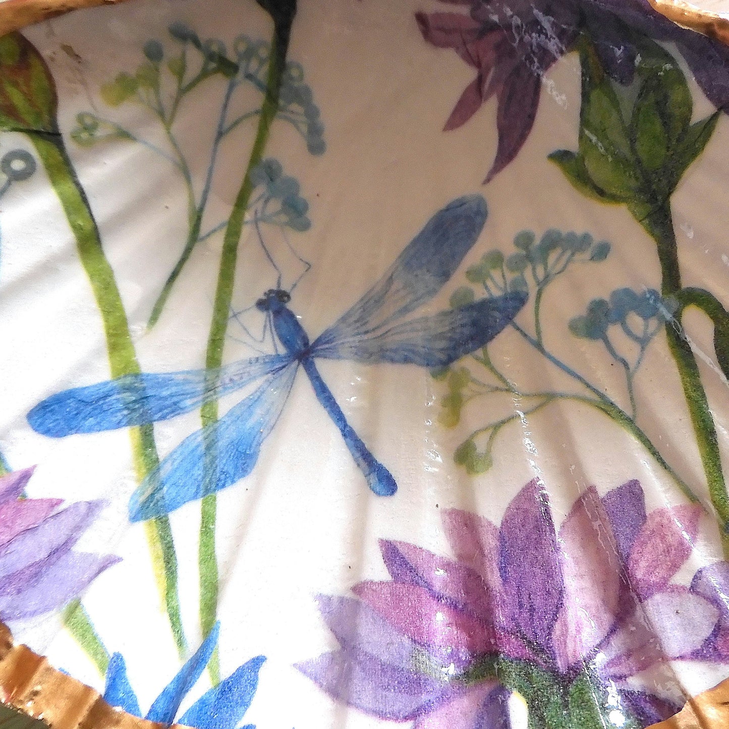 SCALLOP TRINKET JEWELLERY DISH 'DRAGONFLY'