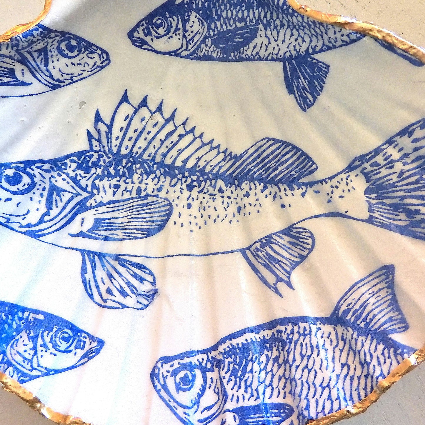 SCALLOP TRINKET DISH FOR HIM 'LITTLE FISH'