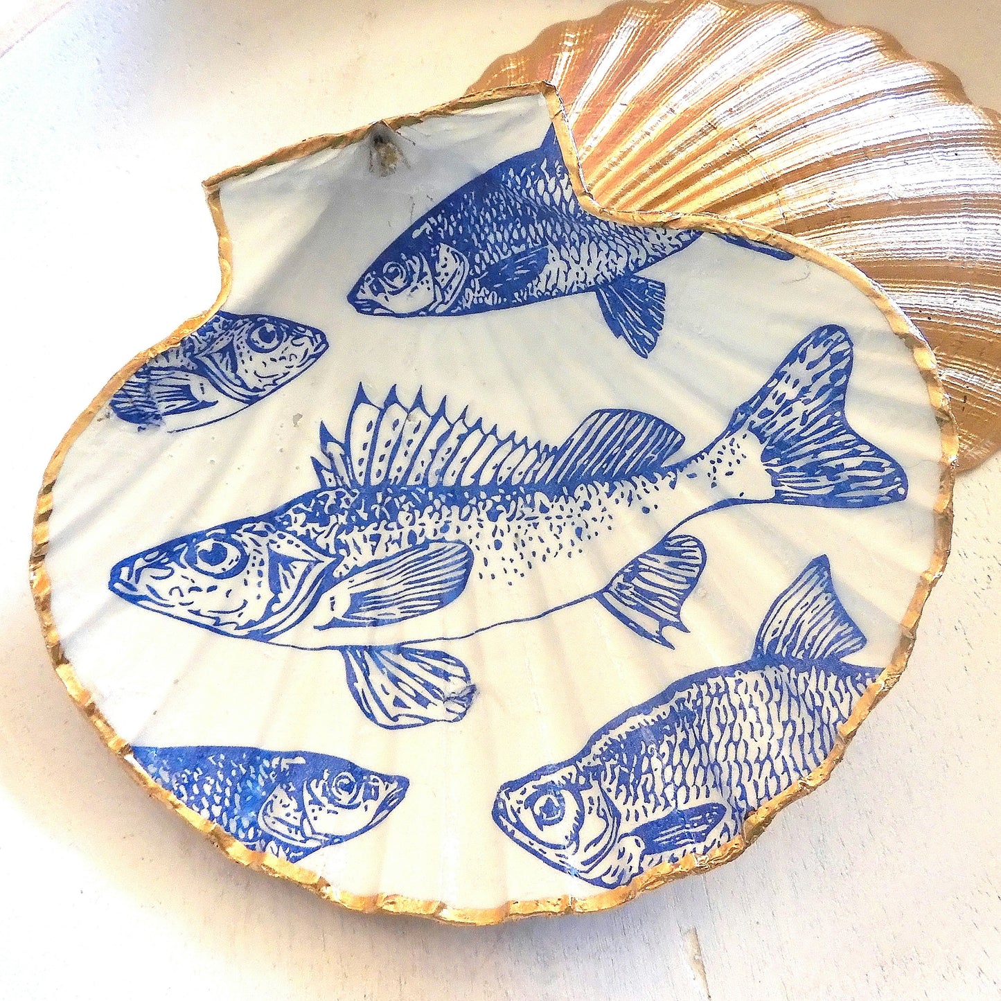 SCALLOP TRINKET DISH FOR HIM 'LITTLE FISH'