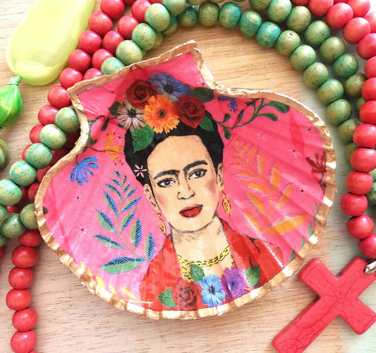 SCALLOP TRINKET DISH JEWELLERY HOLDER - 'PINK FRIDA'