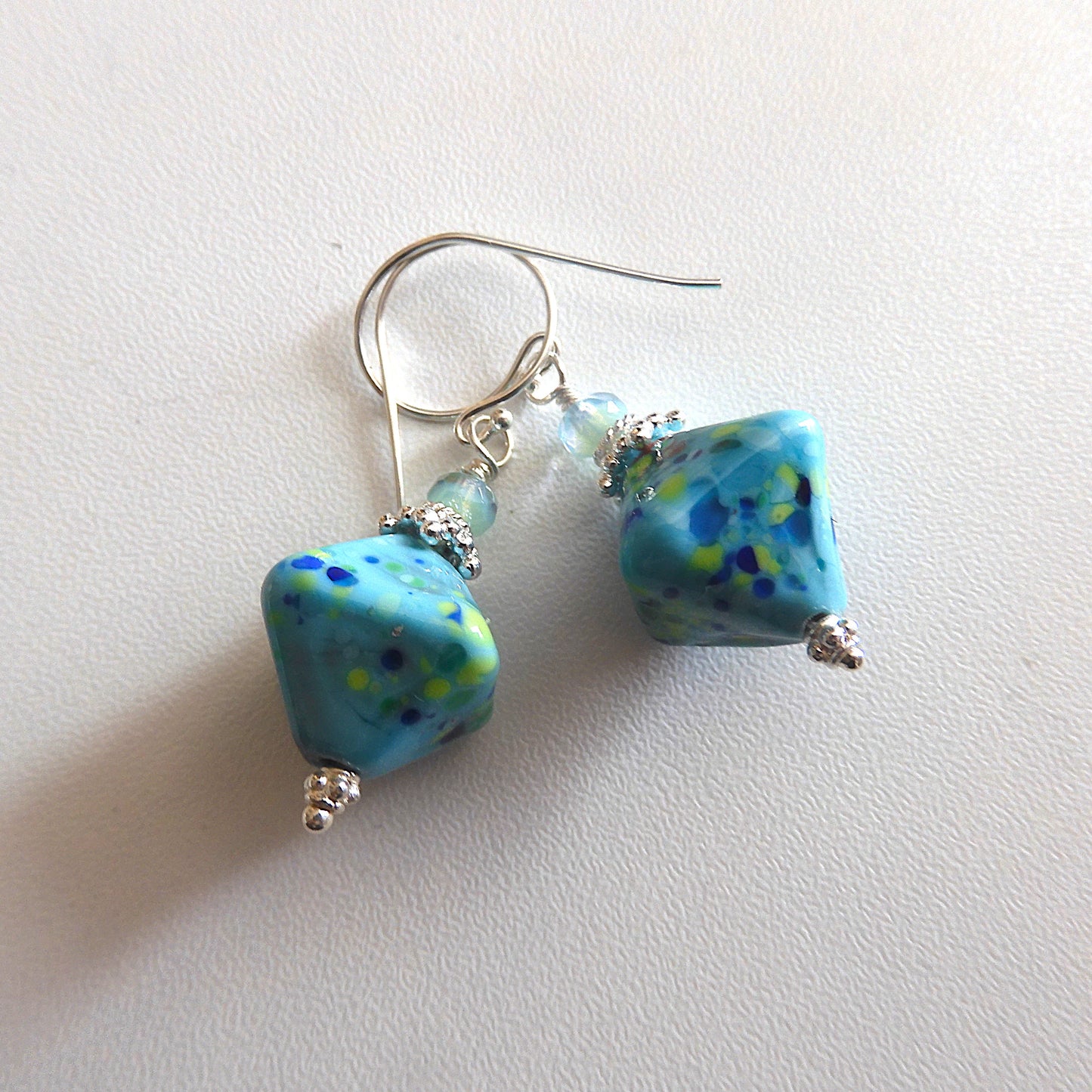 LAMPWORK GLASS BEAD EARRINGS 'UNDER THE SEA'