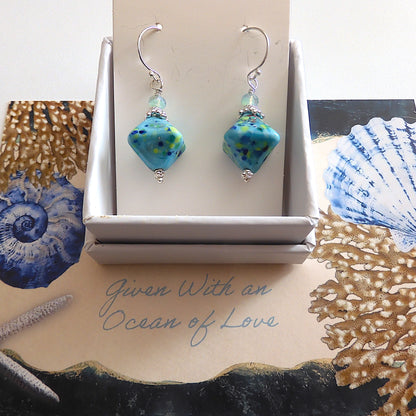 LAMPWORK GLASS BEAD EARRINGS 'UNDER THE SEA'