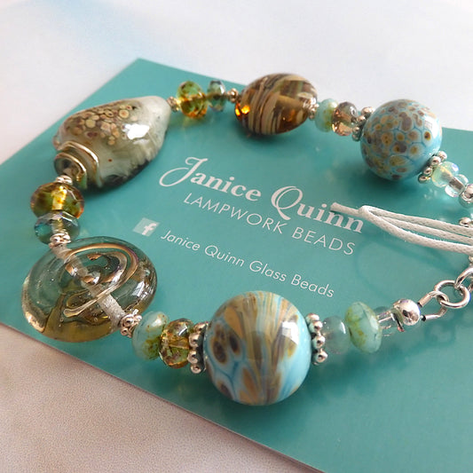 OCEAN SHORES – Beach Inspired Handcrafted Lampwork Glass Beads and Sterling Silver