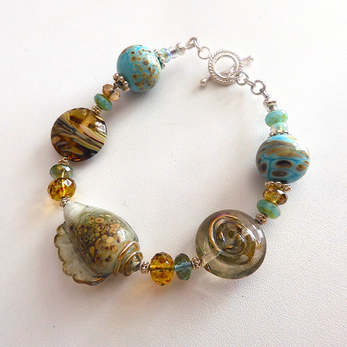 OCEAN SHORES – Beach Inspired Handcrafted Lampwork Glass Beads and Sterling Silver