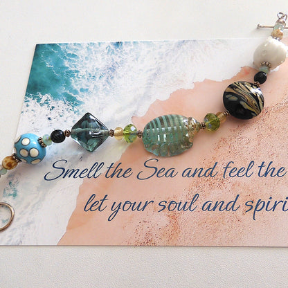 AQUAMARINE – Beach Inspired Handcrafted Lampwork Bead Bracelet