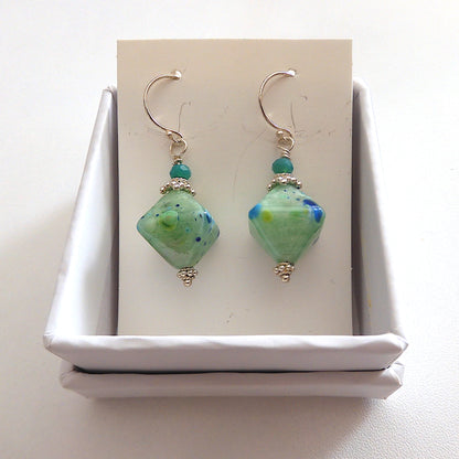 LAMPWORK GLASS BEAD EARRINGS 'UNDER THE SEA'
