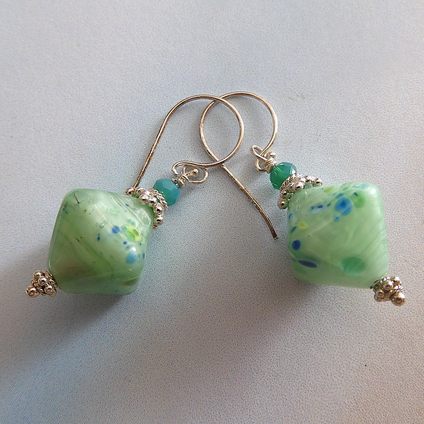 LAMPWORK GLASS BEAD EARRINGS 'UNDER THE SEA'