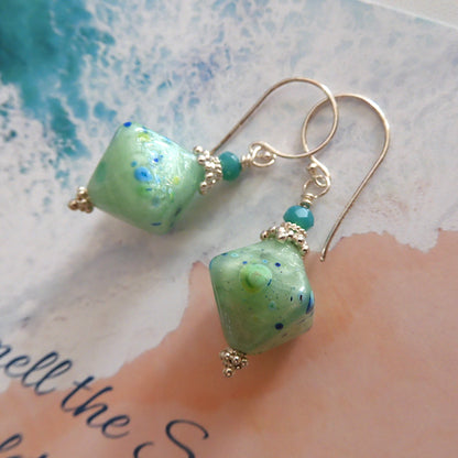 LAMPWORK GLASS BEAD EARRINGS 'UNDER THE SEA'