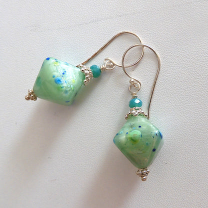 LAMPWORK GLASS BEAD EARRINGS 'UNDER THE SEA'