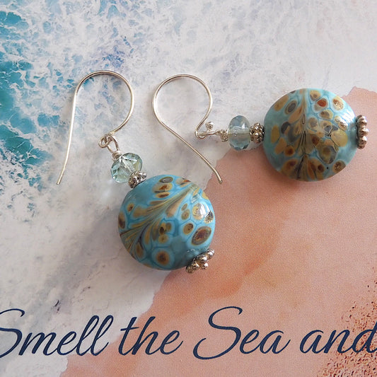 LAMPWORK GLASS BEAD EARRINGS 'IN THE SHALLOWS'