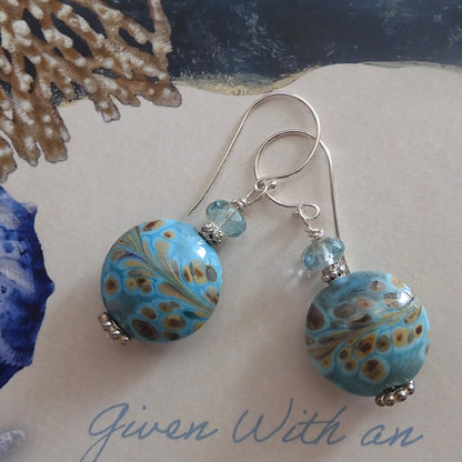 LAMPWORK GLASS BEAD EARRINGS 'IN THE SHALLOWS'