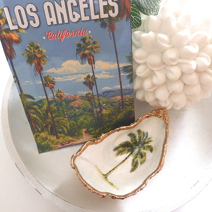 OYSTER SHELL TRINKET DISH XL - 'PALM TREE'