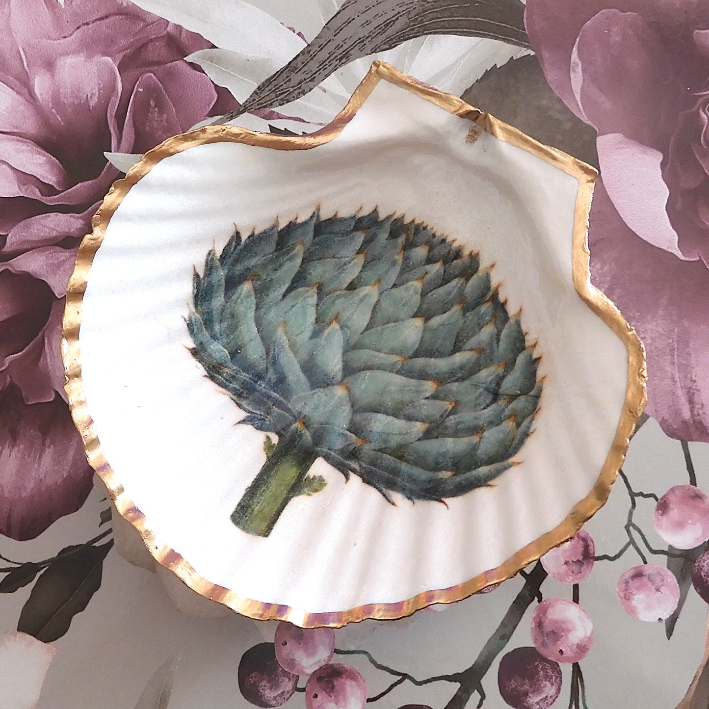 SCALLOP TRINKET DISH 'ARTICHOKE'