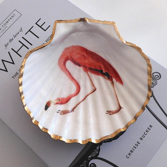 SCALLOP TRINKET DISH 'PINK BROLGA'