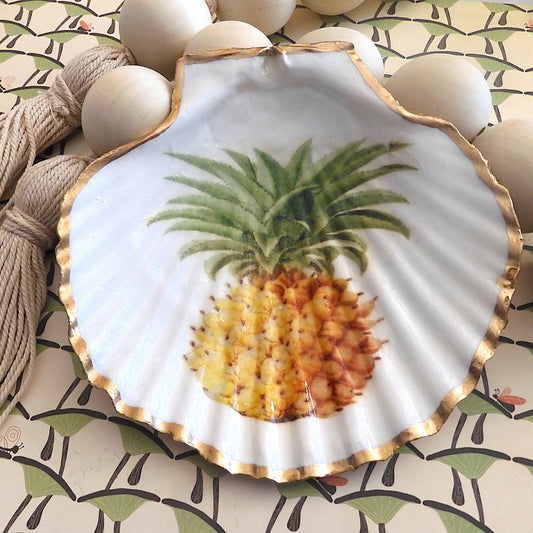 SCALLOP TRINKET DISH 'PINEAPPLE'