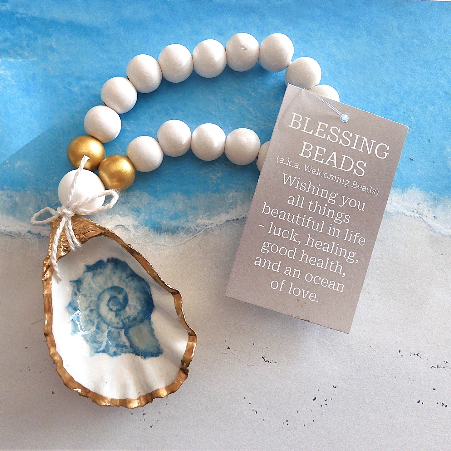 Beach Home Gift Ideas Oyster Shell BLESSING BEADS Hanger 8-9cm SHELL 'Nautilus Shell'