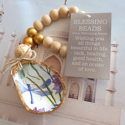 Beach Home Gift Ideas Oyster Shell BLESSING BEADS Hanger (Small) 8-9cm SHELL 'Dragonfly'