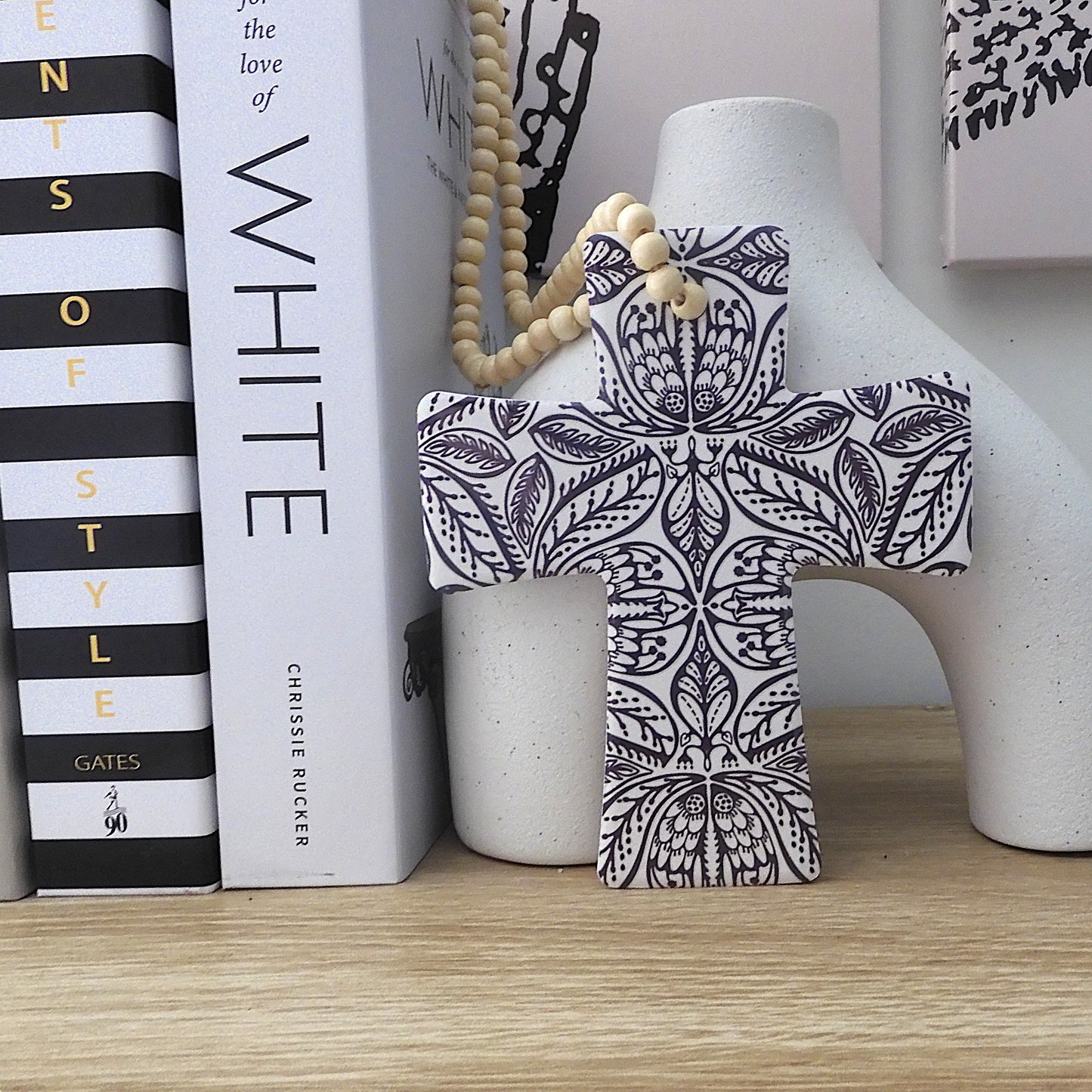 AFRICANA CROSS WITH WILLIAM MORRIS DESIGN BLESSING BEADS