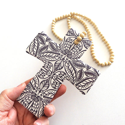 AFRICANA CROSS WITH WILLIAM MORRIS DESIGN BLESSING BEADS