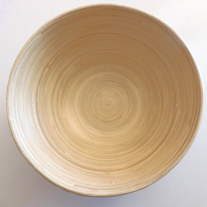 COASTAL STYLE BAMBOO AND CAPIZ SHELL DECOR BOWL