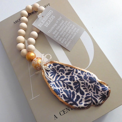 OYSTER SHELL BLESSING BEADS HANGER 'FERN'